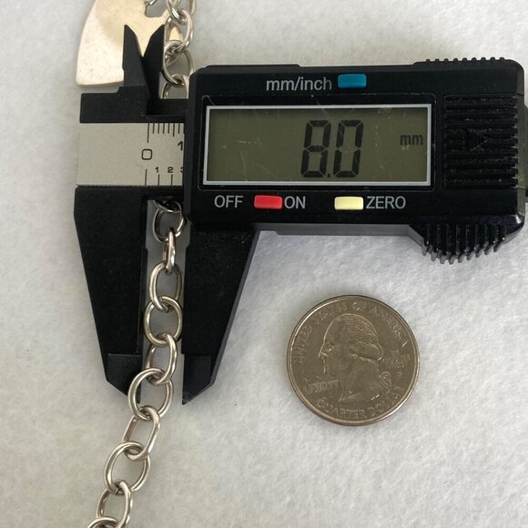 Sterling Silver 925 Cable Chain Blank Engraveable Heart Charm Bracelet 7.25" - Picture 13 of 16